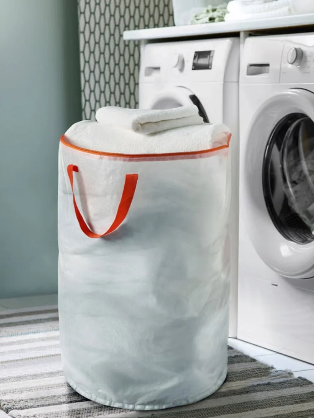 PARKLA Laundry bag, white, 18 gallon